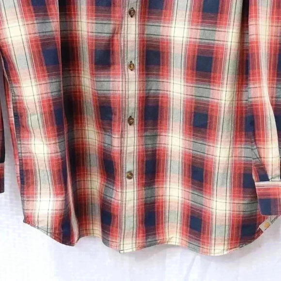 Carhartt Size 3XL Red/Blue/cream long sleeve button down shirt - Picture 3 of 10
